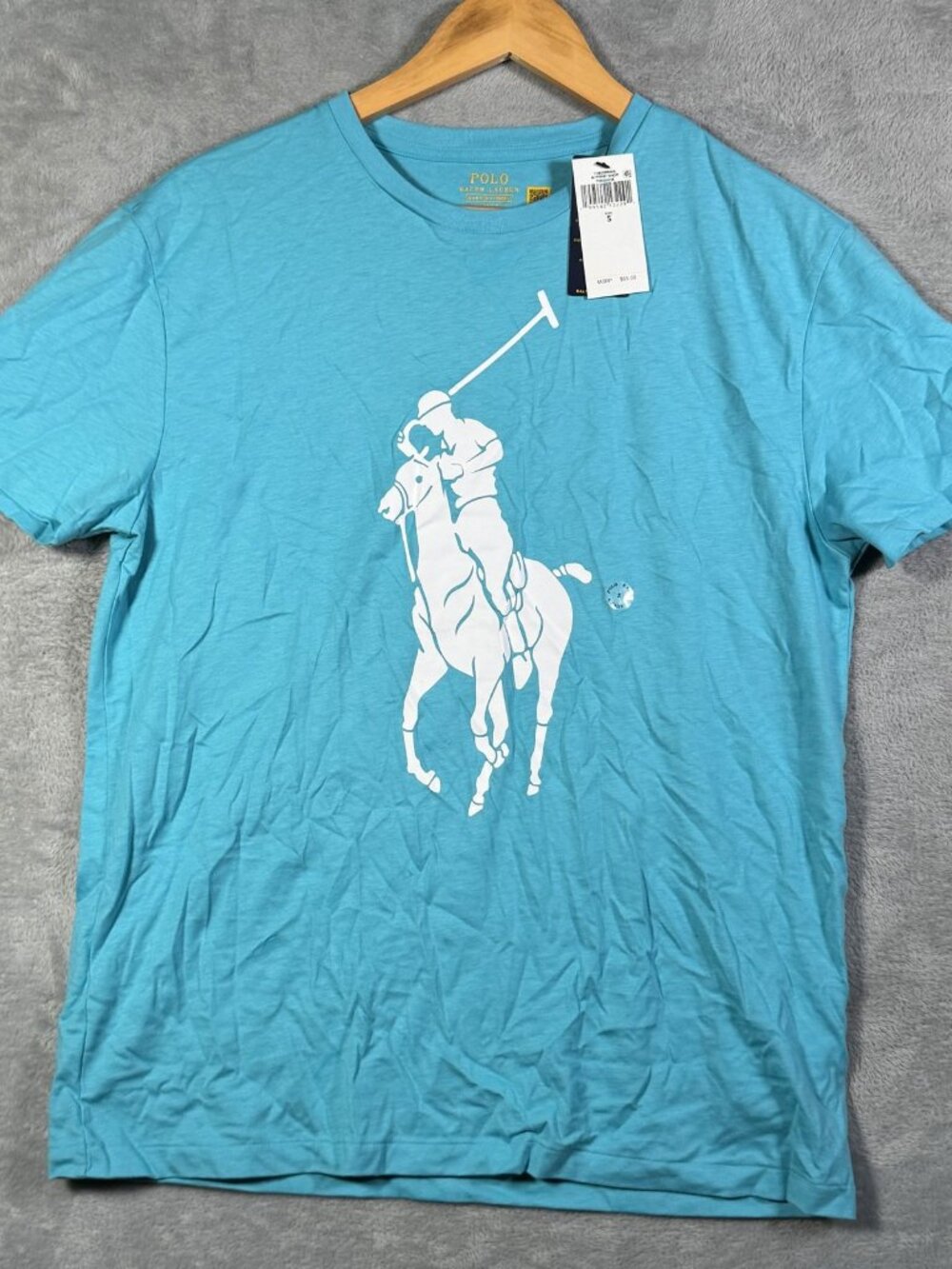 Polo Ralph Lauren T Shirt Mens S Blue Big Pony Classic Fit Short Sleeve *FLAW